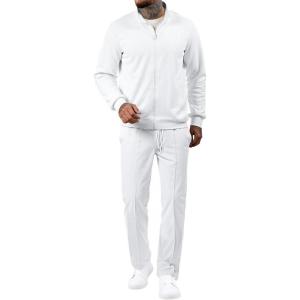 imageJMIERR Mens Tracksuit 2 Piece Set Full Zip Casual Sweatsuit Jogging Suits with Jogger Jackets and Pants Warm Up OutfitsWhite