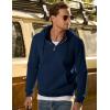 imageJMIERR Mens Casual Cotton Hoodies Drawstring Quarter Zip Pullover Sweatshirts06 Blue
