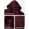 imageJMIERR Mens Casual Cotton Hoodies Drawstring Quarter Zip Pullover Sweatshirts06 Wine Red