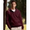 imageJMIERR Mens Casual Cotton Hoodies Drawstring Quarter Zip Pullover Sweatshirts06 Wine Red