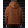 imageJMIERR Mens Casual Cotton Hoodies Drawstring Quarter Zip Pullover Sweatshirts08 Brown