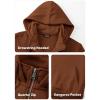 imageJMIERR Mens Casual Cotton Hoodies Drawstring Quarter Zip Pullover Sweatshirts08 Brown