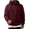 imageJMIERR Mens Casual Cotton Hoodies Drawstring Quarter Zip Pullover Sweatshirts06 Wine Red