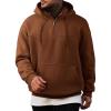 imageJMIERR Mens Casual Cotton Hoodies Drawstring Quarter Zip Pullover Sweatshirts08 Brown