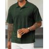 imageJMIERR Mens Polo Shirt Knit Button Casual Short Sleeve Summer Vacation Beach Stretchy Golf ShirtsGreen