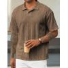 imageJMIERR Mens Polo Shirt Knit Button Casual Short Sleeve Summer Vacation Beach Stretchy Golf ShirtsKhaki