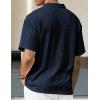imageJMIERR Mens Polo Shirt Knit Button Casual Short Sleeve Summer Vacation Beach Stretchy Golf ShirtsNavy Blue