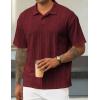imageJMIERR Mens Polo Shirt Knit Button Casual Short Sleeve Summer Vacation Beach Stretchy Golf ShirtsRed