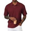 imageJMIERR Mens Polo Shirt Knit Button Casual Short Sleeve Summer Vacation Beach Stretchy Golf ShirtsRed