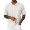 imageJMIERR Mens Polo Shirt Knit Button Casual Short Sleeve Summer Vacation Beach Stretchy Golf ShirtsWhite
