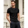 imageJMIERR Mens Short Sleeve T Shirt Summer Muscle Slim Fitted Crewneck Longline Tees Shirts for Gym Workout0 Black