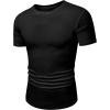 imageJMIERR Mens Short Sleeve T Shirt Summer Muscle Slim Fitted Crewneck Longline Tees Shirts for Gym Workout0 Black