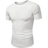 imageJMIERR Mens Short Sleeve T Shirt Summer Muscle Slim Fitted Crewneck Longline Tees Shirts for Gym Workout1 White