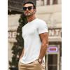 imageJMIERR Mens Short Sleeve T Shirt Summer Muscle Slim Fitted Crewneck Longline Tees Shirts for Gym Workout1 White