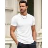 imageJMIERR Mens Short Sleeve T Shirt Summer Muscle Slim Fitted Crewneck Longline Tees Shirts for Gym Workout1 White