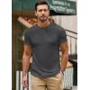 imageJMIERR Mens Short Sleeve T Shirt Summer Muscle Slim Fitted Crewneck Longline Tees Shirts for Gym WorkoutA Dark Grey