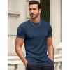 imageJMIERR Mens Short Sleeve T Shirt Summer Muscle Slim Fitted Crewneck Longline Tees Shirts for Gym WorkoutB Dark Blue