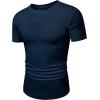 imageJMIERR Mens Short Sleeve T Shirt Summer Muscle Slim Fitted Crewneck Longline Tees Shirts for Gym WorkoutB Dark Blue