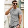 imageJMIERR Mens Short Sleeve T Shirt Summer Muscle Slim Fitted Crewneck Longline Tees Shirts for Gym WorkoutB Light Grey