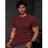 imageJMIERR Mens Short Sleeve T Shirt Summer Muscle Slim Fitted Crewneck Longline Tees Shirts for Gym WorkoutB Red