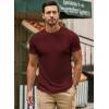 imageJMIERR Mens Short Sleeve T Shirt Summer Muscle Slim Fitted Crewneck Longline Tees Shirts for Gym WorkoutB Red