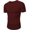 imageJMIERR Mens Short Sleeve T Shirt Summer Muscle Slim Fitted Crewneck Longline Tees Shirts for Gym WorkoutB Red