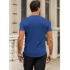 imageJMIERR Mens Short Sleeve T Shirt Summer Muscle Slim Fitted Crewneck Longline Tees Shirts for Gym WorkoutC Blue 2