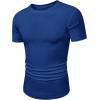 imageJMIERR Mens Short Sleeve T Shirt Summer Muscle Slim Fitted Crewneck Longline Tees Shirts for Gym WorkoutC Blue 2