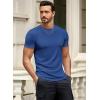 imageJMIERR Mens Short Sleeve T Shirt Summer Muscle Slim Fitted Crewneck Longline Tees Shirts for Gym WorkoutC Blue 2