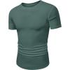 imageJMIERR Mens Short Sleeve T Shirt Summer Muscle Slim Fitted Crewneck Longline Tees Shirts for Gym WorkoutC Light Green