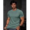 imageJMIERR Mens Short Sleeve T Shirt Summer Muscle Slim Fitted Crewneck Longline Tees Shirts for Gym WorkoutC Light Green