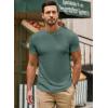 imageJMIERR Mens Short Sleeve T Shirt Summer Muscle Slim Fitted Crewneck Longline Tees Shirts for Gym WorkoutC Light Green