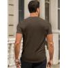 imageJMIERR Mens Short Sleeve T Shirt Summer Muscle Slim Fitted Crewneck Longline Tees Shirts for Gym WorkoutD Dark Brown