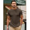 imageJMIERR Mens Short Sleeve T Shirt Summer Muscle Slim Fitted Crewneck Longline Tees Shirts for Gym WorkoutD Dark Brown