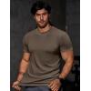 imageJMIERR Mens Short Sleeve T Shirt Summer Muscle Slim Fitted Crewneck Longline Tees Shirts for Gym WorkoutD Dark Brown