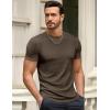 imageJMIERR Mens Short Sleeve T Shirt Summer Muscle Slim Fitted Crewneck Longline Tees Shirts for Gym WorkoutD Dark Brown