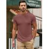 imageJMIERR Mens Short Sleeve T Shirt Summer Muscle Slim Fitted Crewneck Longline Tees Shirts for Gym WorkoutD Light Red
