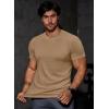 imageJMIERR Mens Short Sleeve T Shirt Summer Muscle Slim Fitted Crewneck Longline Tees Shirts for Gym WorkoutE Brown
