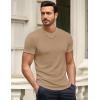 imageJMIERR Mens Short Sleeve T Shirt Summer Muscle Slim Fitted Crewneck Longline Tees Shirts for Gym WorkoutE Brown
