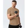 imageJMIERR Mens Short Sleeve T Shirt Summer Muscle Slim Fitted Crewneck Longline Tees Shirts for Gym WorkoutE Brown