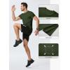 imageJMIERR Mens Short Sleeve T Shirt Summer Muscle Slim Fitted Crewneck Longline Tees Shirts for Gym WorkoutE Green