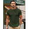 imageJMIERR Mens Short Sleeve T Shirt Summer Muscle Slim Fitted Crewneck Longline Tees Shirts for Gym WorkoutE Green