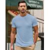 imageJMIERR Mens Short Sleeve T Shirt Summer Muscle Slim Fitted Crewneck Longline Tees Shirts for Gym WorkoutF Blue