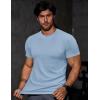 imageJMIERR Mens Short Sleeve T Shirt Summer Muscle Slim Fitted Crewneck Longline Tees Shirts for Gym WorkoutF Blue