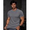 imageJMIERR Mens Short Sleeve T Shirt Summer Muscle Slim Fitted Crewneck Longline Tees Shirts for Gym WorkoutF Grey