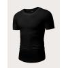 imageJMIERR Mens Short Sleeve T Shirt Summer Muscle Slim Fitted Crewneck Longline Tees Shirts for Gym WorkoutPack Blackwhite