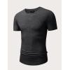 imageJMIERR Mens Short Sleeve T Shirt Summer Muscle Slim Fitted Crewneck Longline Tees Shirts for Gym WorkoutPack Bluedark Grey