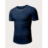 imageJMIERR Mens Short Sleeve T Shirt Summer Muscle Slim Fitted Crewneck Longline Tees Shirts for Gym WorkoutPack Bluedark Grey