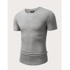 imageJMIERR Mens Short Sleeve T Shirt Summer Muscle Slim Fitted Crewneck Longline Tees Shirts for Gym WorkoutPack Whitegrey