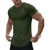 imageJMIERR Mens Short Sleeve T Shirt Summer Muscle Slim Fitted Crewneck Longline Tees Shirts for Gym WorkoutE Green